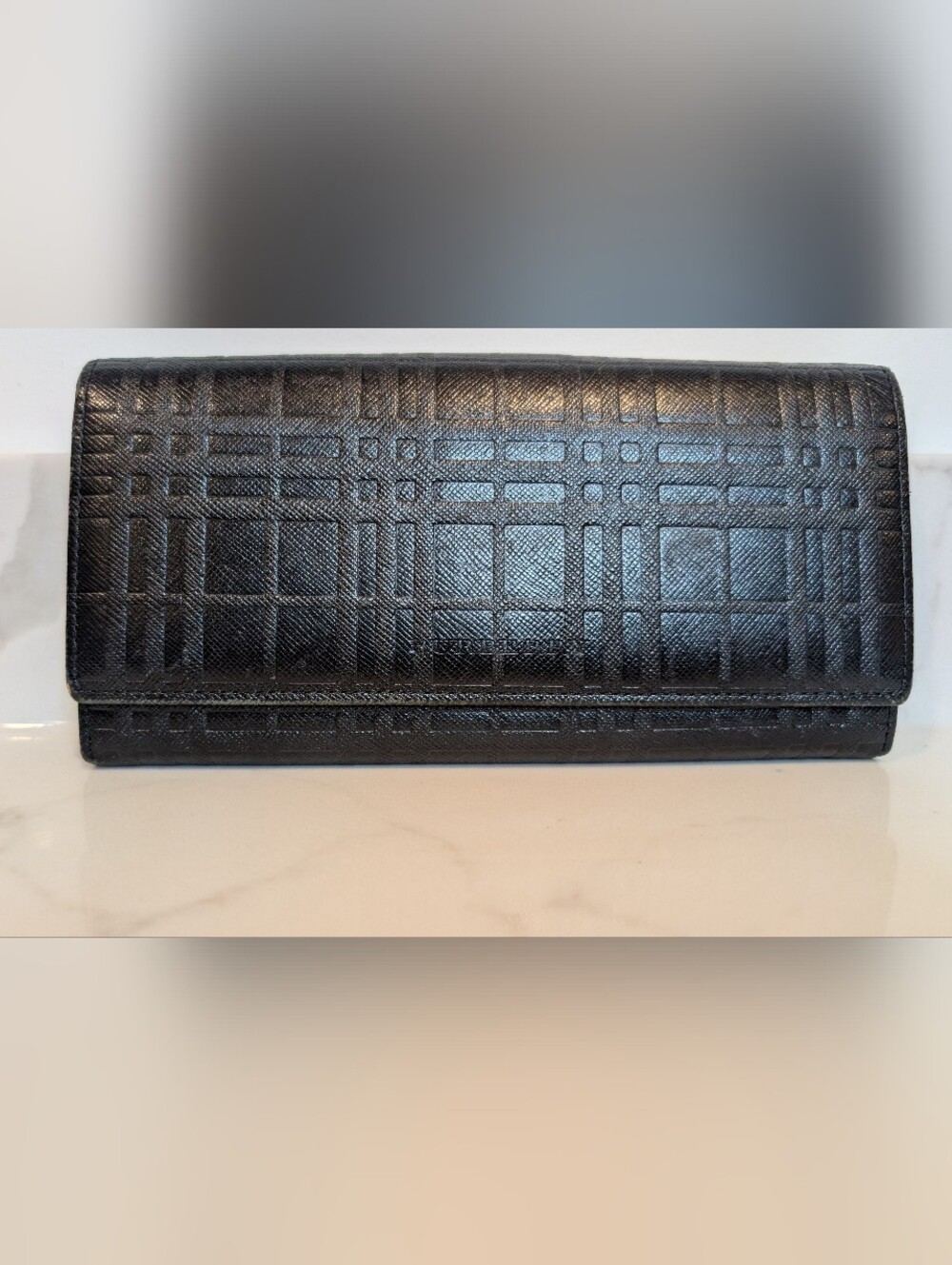 Burberry Black Leather Continental Wallet